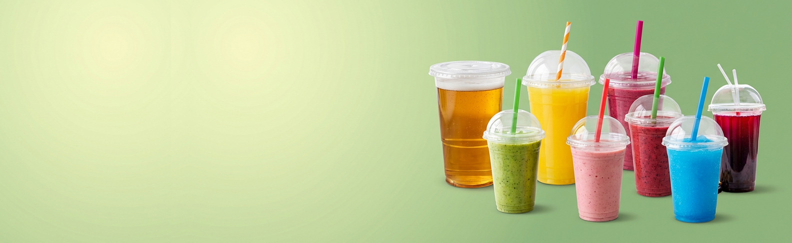 Clear Plastic Smoothies Juice cups with lids