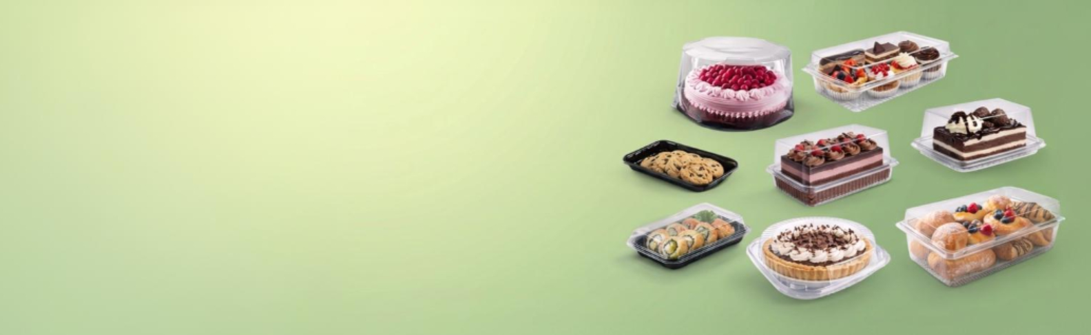 Plastic cake and patisseries container