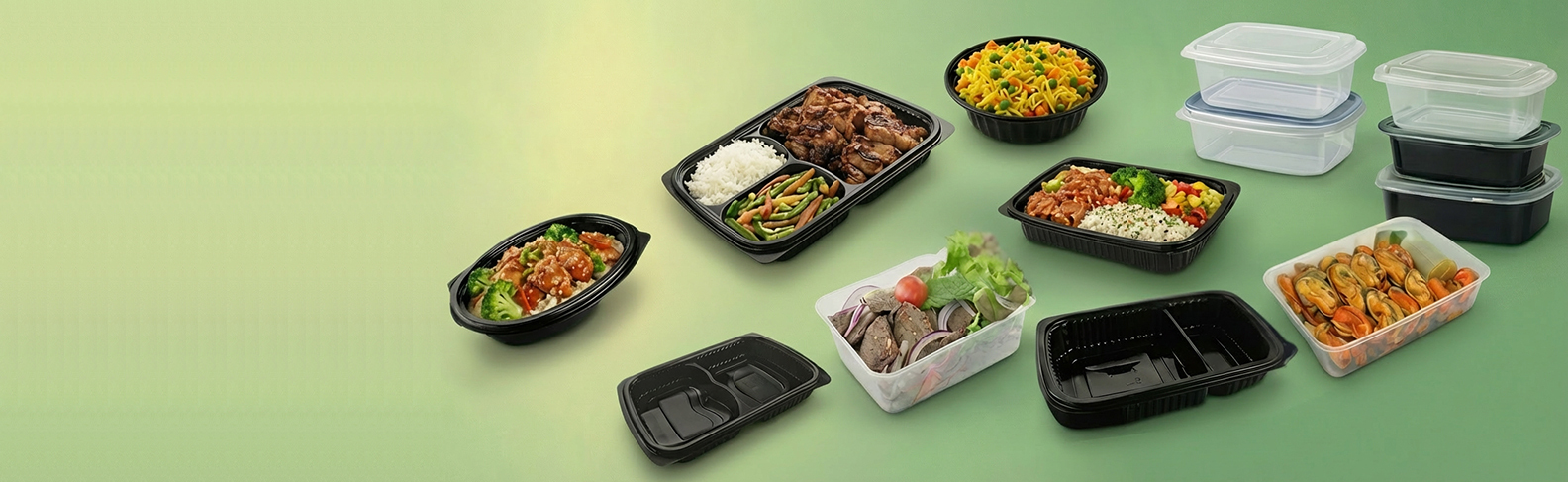 Takeaway Plastic microwavable food container & lid