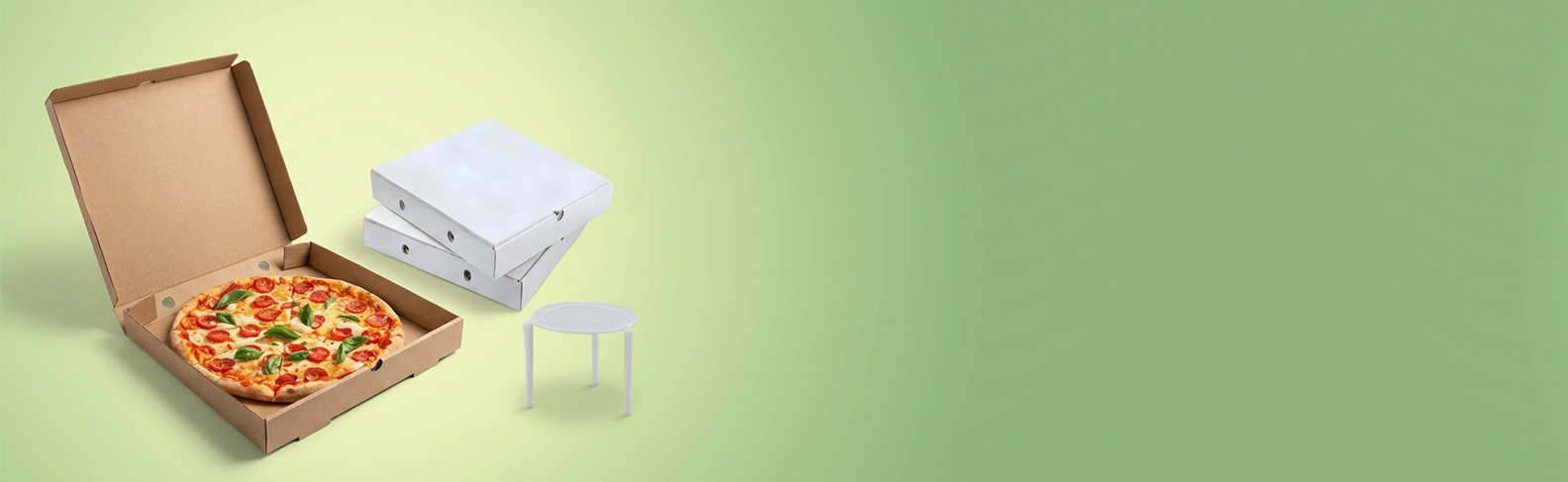 Takeaway pizza boxes