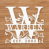 Personalized Elaborate Split Letter Family Name Metal sign - Unique Gifts For Him, Men, Boyfriend