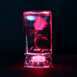 Unique Gift! Personalized 3D Crystal Engraved Photo for Lovers, Families, Friends, with LED Light