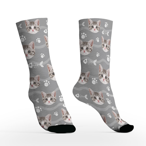 Custom Cat Socks with Photos For Cat Lover