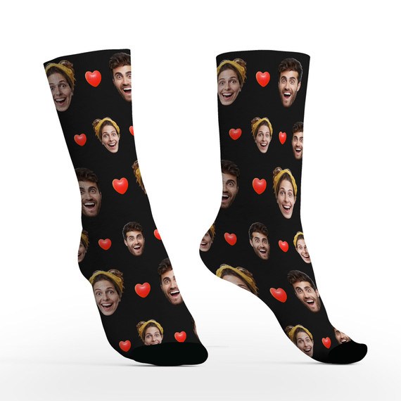 Custom Couple Face Socks with Photos