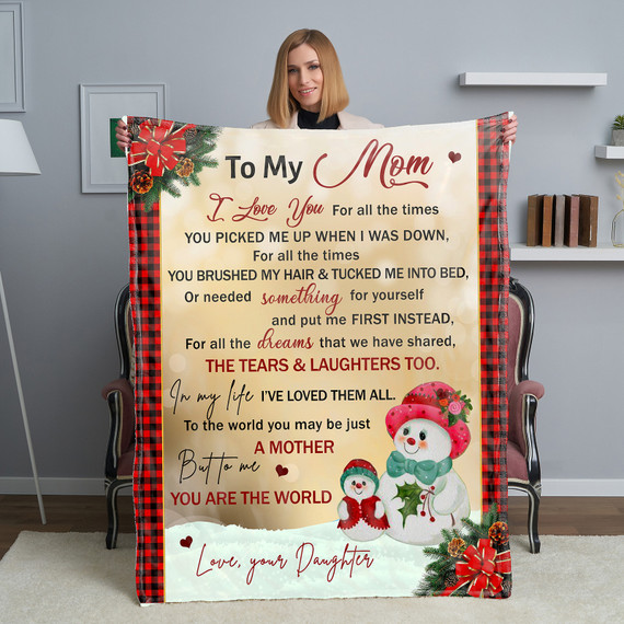 Custom To My Mom Blanket with Personalized Message Fleece Sherpa Throw