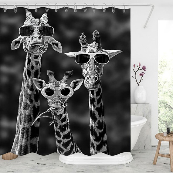 Funny Giraffe Shower Curtains