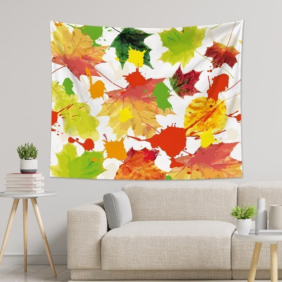 Autumn Fall Leaves Tapestry Wall Hanging