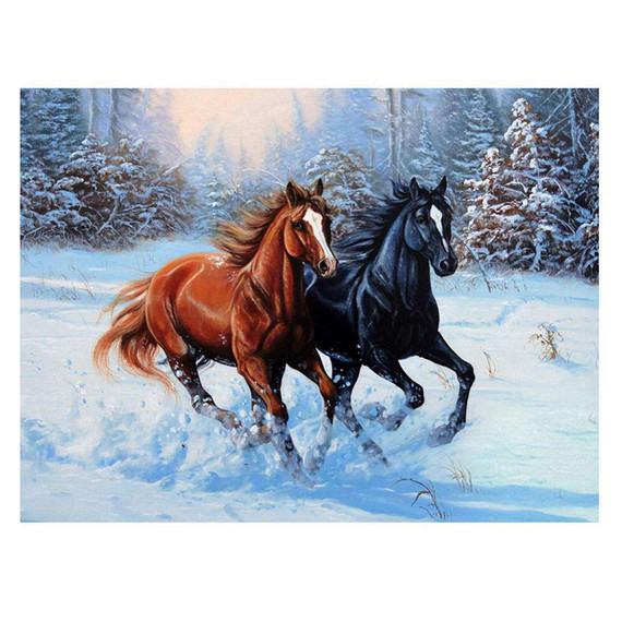 Two Galloping Horses