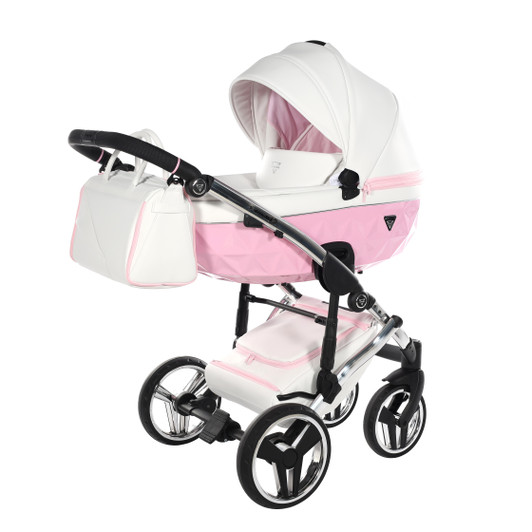 Junama Candy Pink 2-in-1 pram and pushchair with diamond carrycot