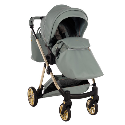 Junama Elegante Art Deco Green Pram & Pushchair