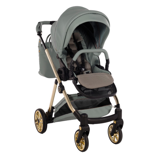 Junama Elegante Art Deco Green Pram & Pushchair