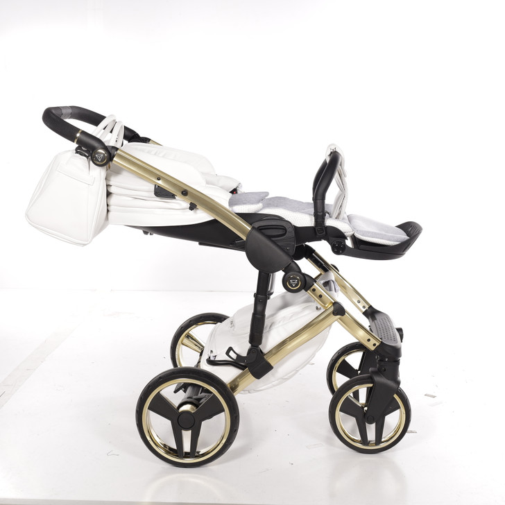 Junama Fluo Individual Mirror White Gold 2-in-1 pram and pushchair flat