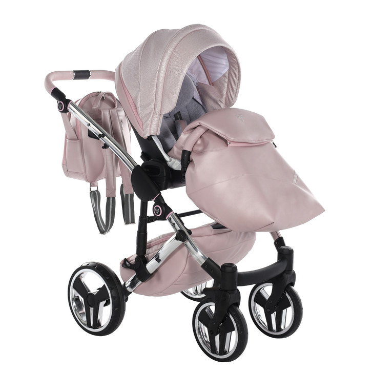 Junama Dolce Pink 2-in-1 pram and pushchair + apron