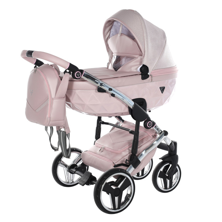 Junama Dolce Pink 2-in-1 pram and pushchair carrycot weather window