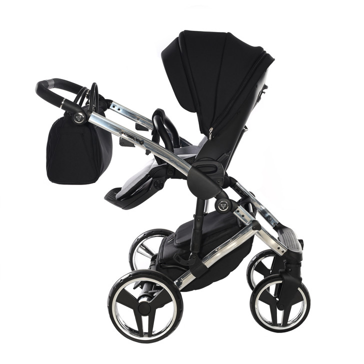 Junama Fluo Individual Mirror Black Silver 2-in-1 pram and pushchair parent facing