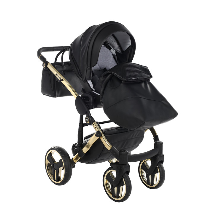 Junama Fluo Line Black 2-in-1 pram and pushchair + apron