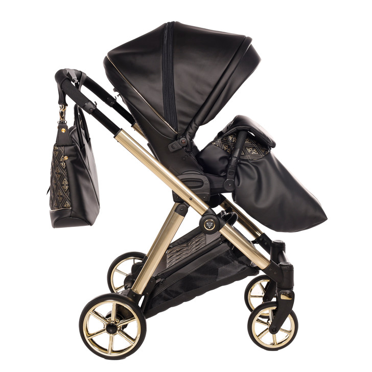 Junama Elegante Art Deco Black Pram & Pushchair