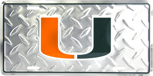 Miami Hurricanes Diamond  License Plate 12" x 6"