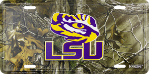 LSU Tigers Realtree CAMO License Plate 12" x 6" LSU Tigers Realtree CAMO License Plate 12" x 6"