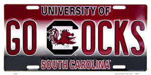 South Carolina Gamecock "Go Cocks" Metal Car License Plate 12" x 6" South Carolina Gamecock "Go Cocks" Metal Car License Plate 12" x 6"