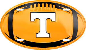 Tennessee Volunteers Football OVAL Aluminum Car License Plate 12" x 7"