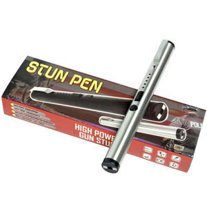 6" OFFICE PEN STYLE POWER STUN GUN SILVER COLOR 100KV 6" OFFICE PEN STYLE POWER STUN GUN SILVER COLOR 100KV