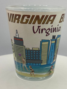 "Virginia Beach" Virginia Shot Glass 2 oz