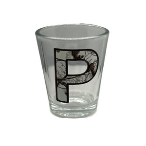 Camouflage Alphabet 'P' Collection Shot Glass 2 Oz