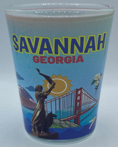 SAVANNAH Georgia Downtown Shot Glass 2 oz SAVANNAH Georgia Downtown Shot Glass 2 oz