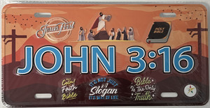 "JOHN 3:16" License Plate Aluminum 12"x6" Religious "JOHN 3:16" License Plate Aluminum 12"x6" Religious