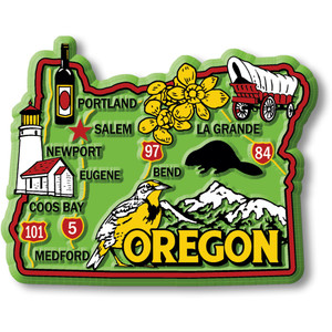 Oregon Colorful Map Magnet