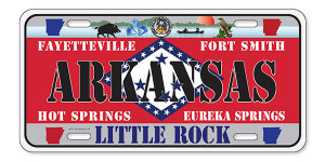 License Plate 'Arkansas' 6" x 12" High Quality Emboss Metal Plate License Plate 'Arkansas' 6" x 12" High Quality Emboss Metal Plate