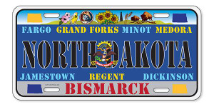 License Plate 'North Dakota' 6" x 12" High Quality Emboss Metal Plate License Plate 'North Dakota' 6" x 12" High Quality Emboss Metal Plate
