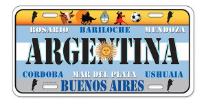License Plate 'Argentina' 6" x 12" High Quality Emboss Metal Plate License Plate 'Argentina' 6" x 12" High Quality Emboss Metal Plate