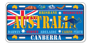 License Plate 'Australia' 6" x 12" High Quality Emboss Metal Plate