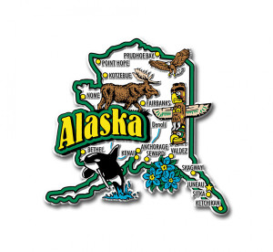 Super Jumbo Alaska - AK State Magnets Super Jumbo Alaska - AK State Magnets