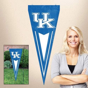 University of KY (UK)- Applique & Embroidered Pennant - Size: 34" X 14" University of KY (UK)- Applique & Embroidered Pennant - Size: 34" X 14"