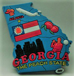 Magnet Georgia - GA  - 3D
