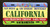 California 6" x 12" Aluminum License Plate Made in USA