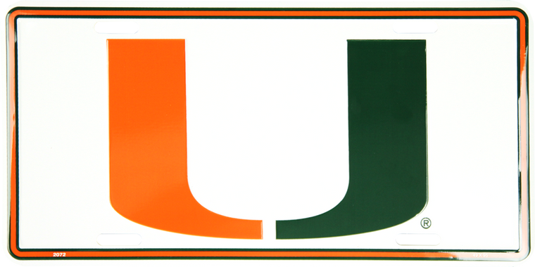 University of Miami License Plate 12" x 6"