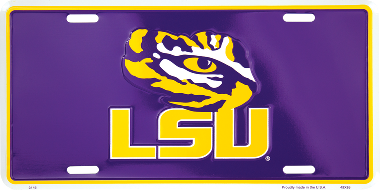 LSU License Plate 12" x 6"