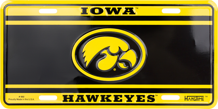 Iowa Hawkeyes - Aluminum License Plate 12" x 6"