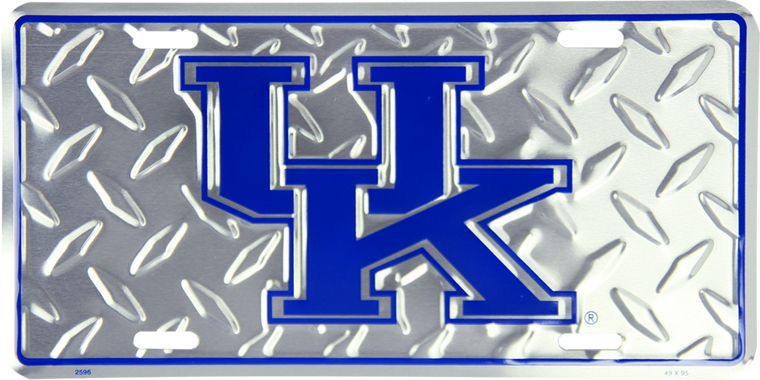 Kentucky UK - Diamond Aluminum License Plate 12" x 6"