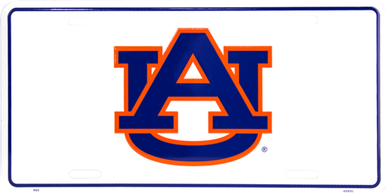 "Auburn Tigers" Aluminum License Plate 12" x 6"