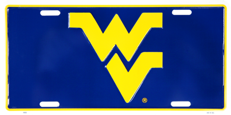 West Virginia Mountaineers Aluminum License Plate 12" x 6"