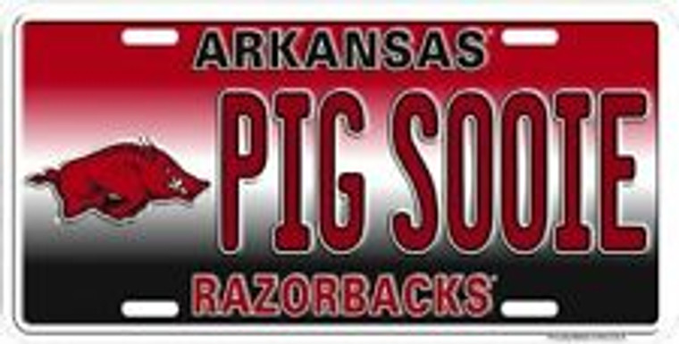 Arkansas "PIG SOOIE" Aluminum License Plate 12" x 6"