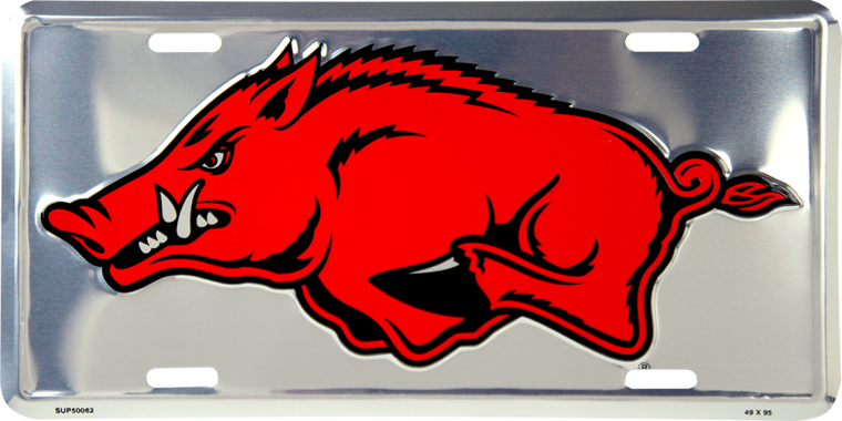 Arkansas Razorbacks Super Stock Aluminum License Plate 12" x 6"