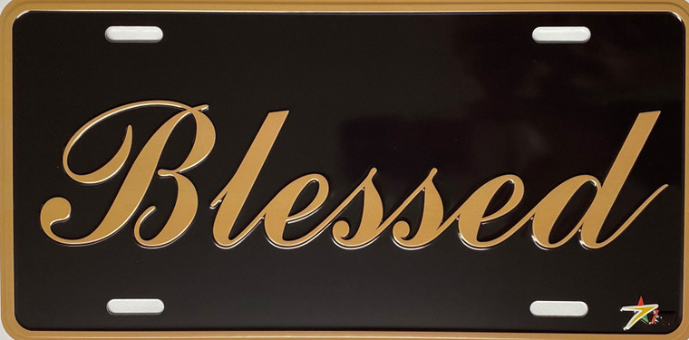 "Blessed" Aluminium License Plate 12"x6"