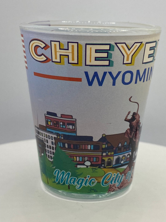 "Cheyenne" Wyoming Shot Glass 2 oz