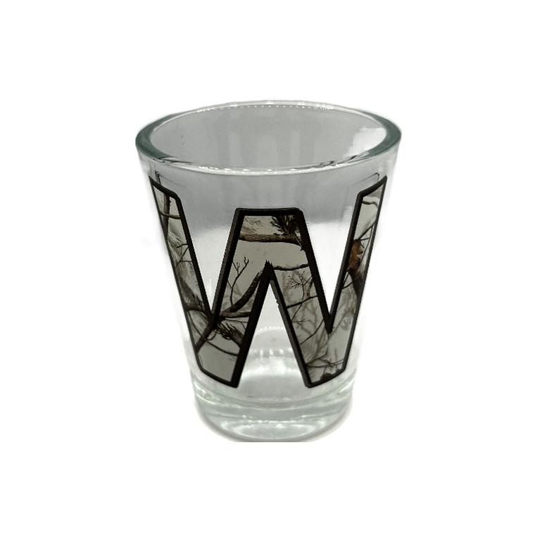 Camouflage Alphabet 'W' Collection Shot Glass 2 Oz